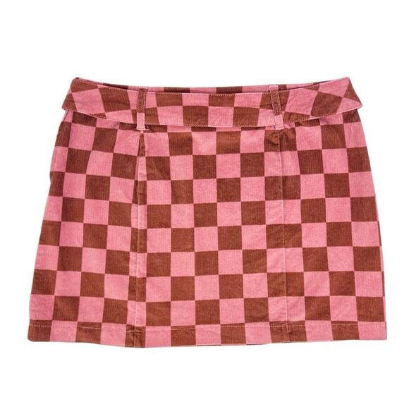 Wild Fable Pink Checkered Mini Skirt 12 - Picture 2 of 6